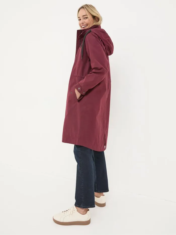 Women Coats and Jackets Fat Face Juno Red Waterproof Long Coat