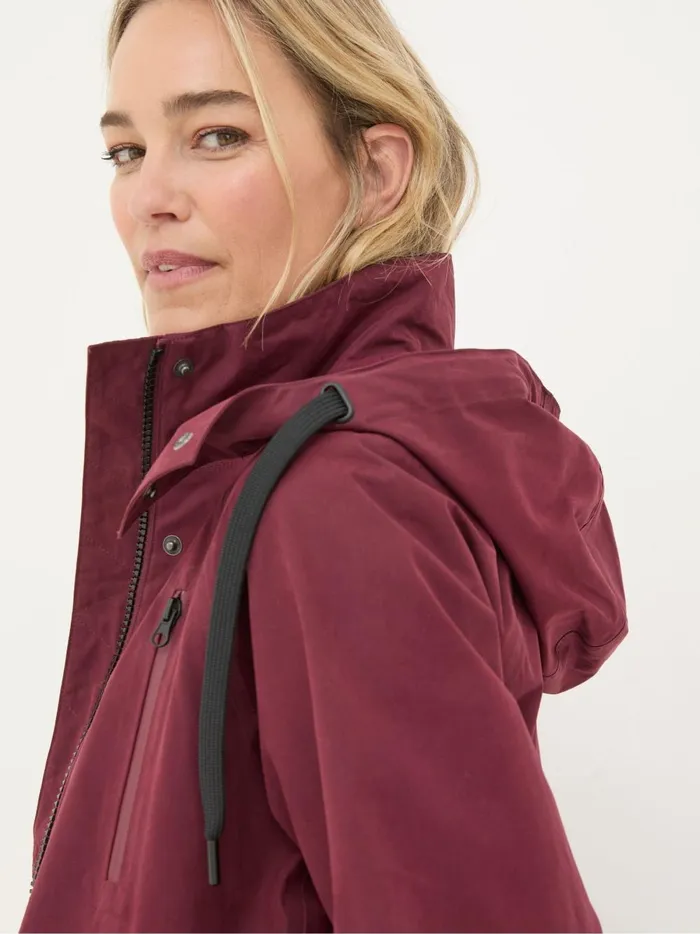 Women Coats and Jackets Fat Face Juno Red Waterproof Long Coat