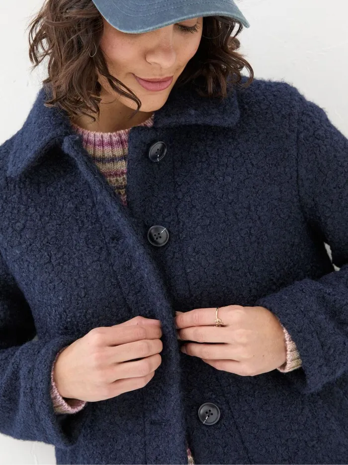 Women Coats and Jackets Fat Face Mae Blue Short Jacket