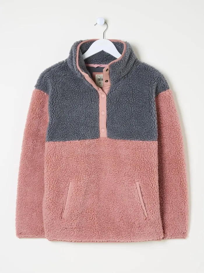 Women Coats and Jackets Fat Face Multi Colourblock Half Neck Fleece