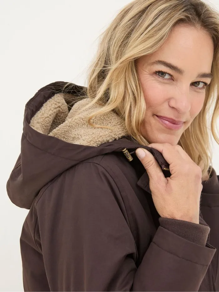 Women Coats and Jackets Fat Face Petra Brown Petra Parka Brown Coat