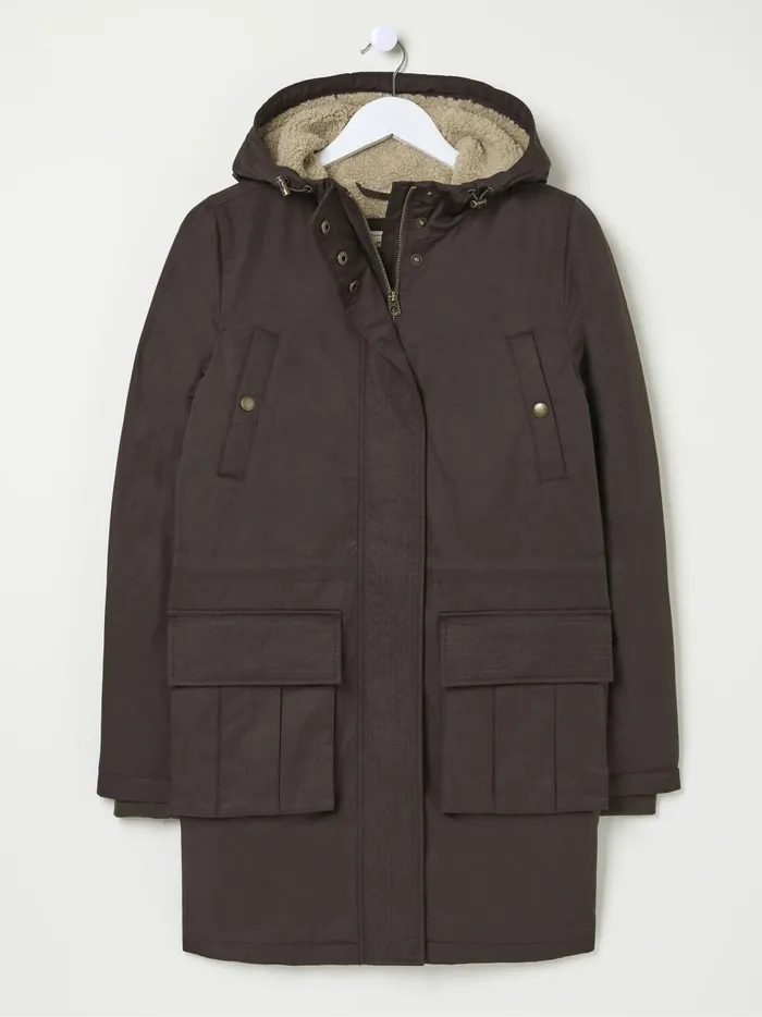 Women Coats and Jackets Fat Face Petra Brown Petra Parka Brown Coat
