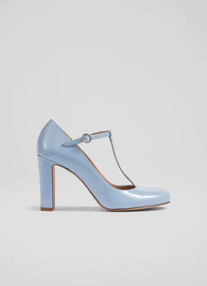 Women Court Shoes LKBennett Annalise Blue Patent Leather TBar Mary Jane Shoes Hyacinth Women Court Shoes LKBennett Annalise Blue Patent Leather TBar Mary Jane Shoes Hyacinth