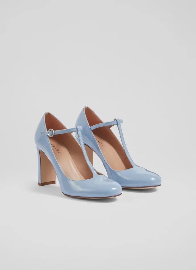 Women Court Shoes LKBennett Annalise Blue Patent Leather TBar Mary Jane Shoes Hyacinth Women Court Shoes LKBennett Annalise Blue Patent Leather TBar Mary Jane Shoes Hyacinth