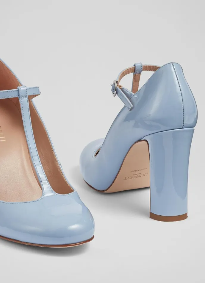 Women Court Shoes LKBennett Annalise Blue Patent Leather TBar Mary Jane Shoes Hyacinth Women Court Shoes LKBennett Annalise Blue Patent Leather TBar Mary Jane Shoes Hyacinth