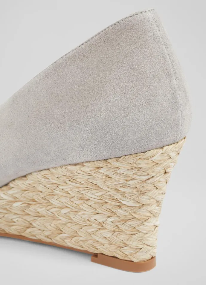 Women Court Shoes LKBennett Eevi Grey Suede Espadrille Wedges Grey Women Court Shoes LKBennett Eevi Grey Suede Espadrille Wedges Grey