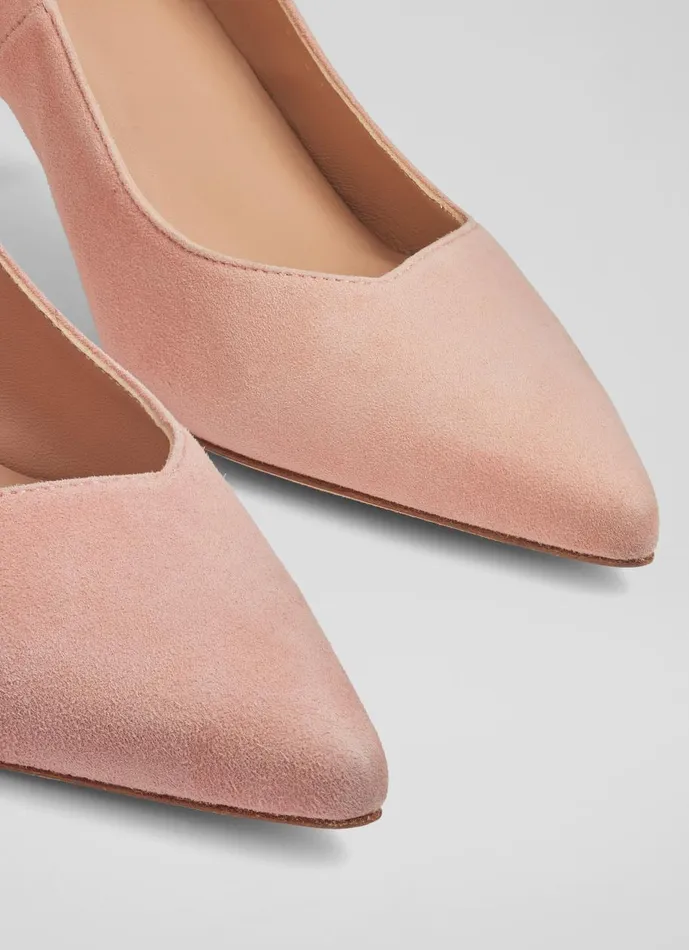 Women Court Shoes LKBennett Farah Pink Suede Asymmetric Kitten Heel Courts Clay Women Court Shoes LKBennett Farah Pink Suede Asymmetric Kitten Heel Courts Clay