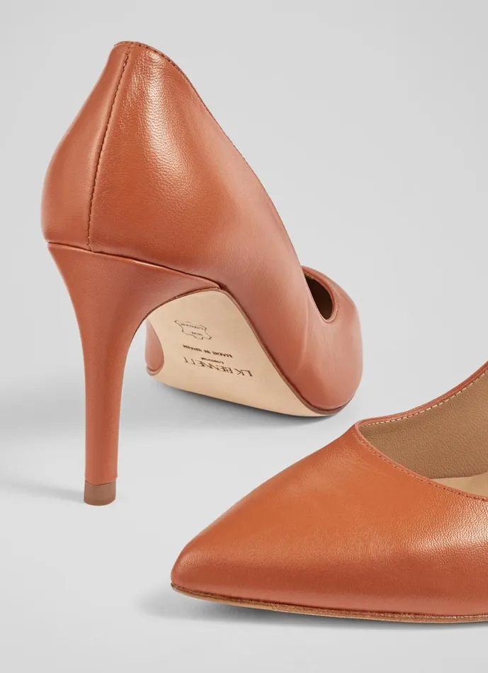 Women Court Shoes LKBennett Floret Orange Leather Pointed Toe Courts Burnt Orange Women Court Shoes LKBennett Floret Orange Leather Pointed Toe Courts Burnt Orange