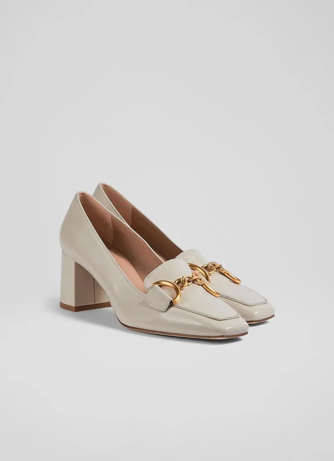 Women Court Shoes LKBennett Samantha White Crinkle Patent SnaffleDetail Courts Natural Women Court Shoes LKBennett Samantha White Crinkle Patent SnaffleDetail Courts Natural