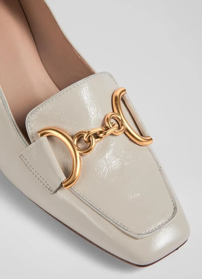 Women Court Shoes LKBennett Samantha White Crinkle Patent SnaffleDetail Courts Natural Women Court Shoes LKBennett Samantha White Crinkle Patent SnaffleDetail Courts Natural
