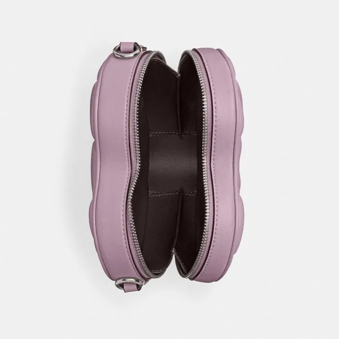 Women Crossbody Bags Coach Heart Crossbody With Quilting Silverice Purple