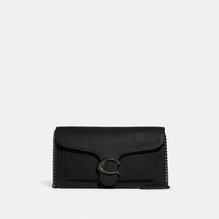 Women Crossbody Bags Coach Tabby Chain Clutch Pewterblack