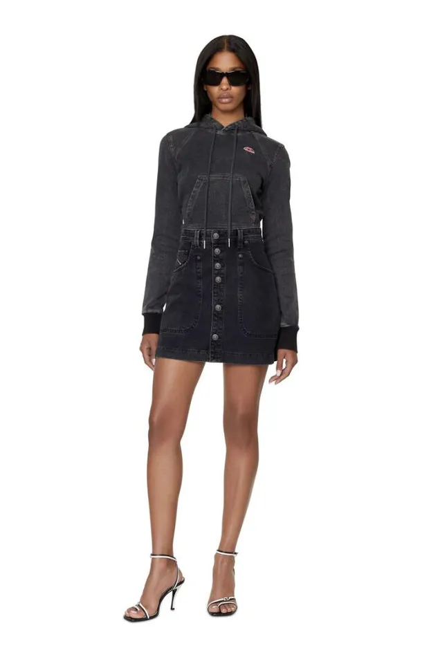 Women DeAlbus ALine Skirt Blackdark Grey Diesel Skirts