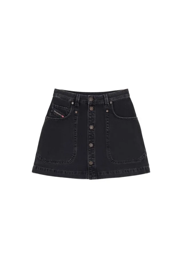 Women DeAlbus ALine Skirt Blackdark Grey Diesel Skirts Women DeAlbus ALine Skirt Blackdark Grey Diesel Skirts