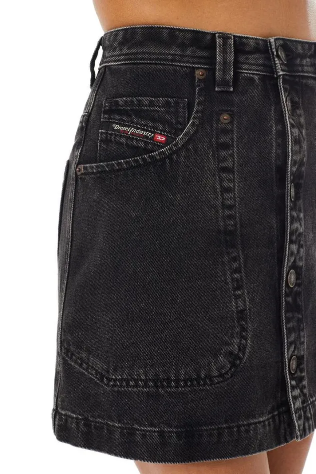 Women DeAlbus ALine Skirt Blackdark Grey Diesel Skirts Women DeAlbus ALine Skirt Blackdark Grey Diesel Skirts