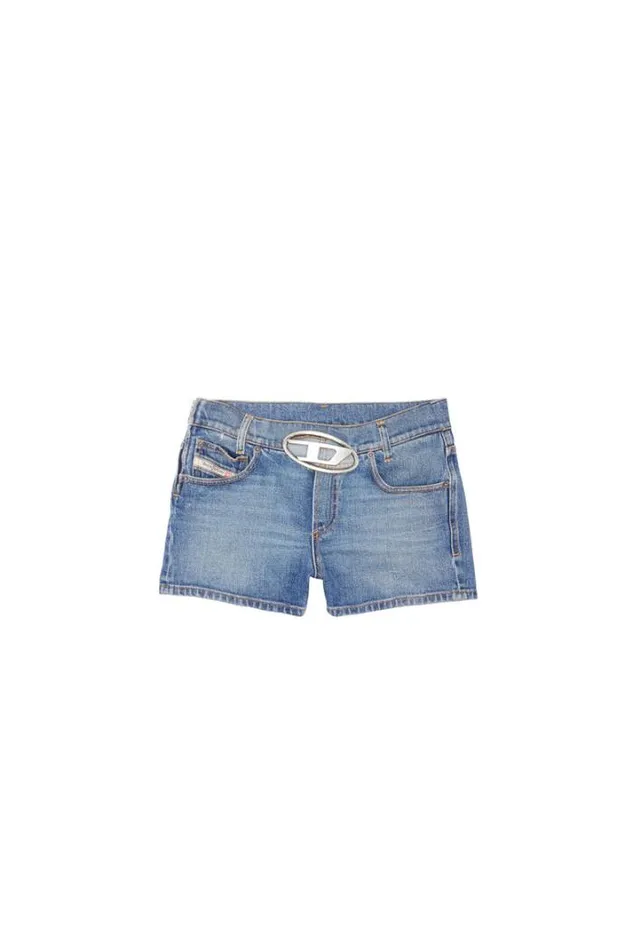 Women DeLylaShFsc Medium Blue Diesel Trousers And Shorts Women DeLylaShFsc Medium Blue Diesel Trousers And Shorts