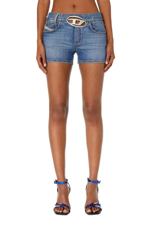 Women DeLylaShFsc Medium Blue Diesel Trousers And Shorts Women DeLylaShFsc Medium Blue Diesel Trousers And Shorts