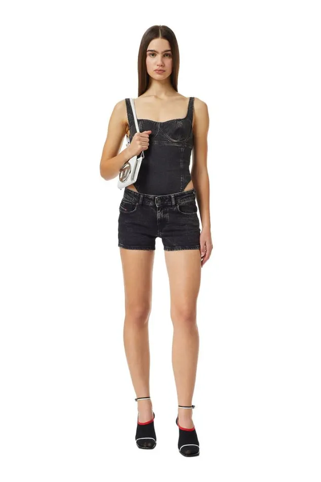 Women DeLyla Short Pants Blackdark Grey Diesel Trousers And Shorts