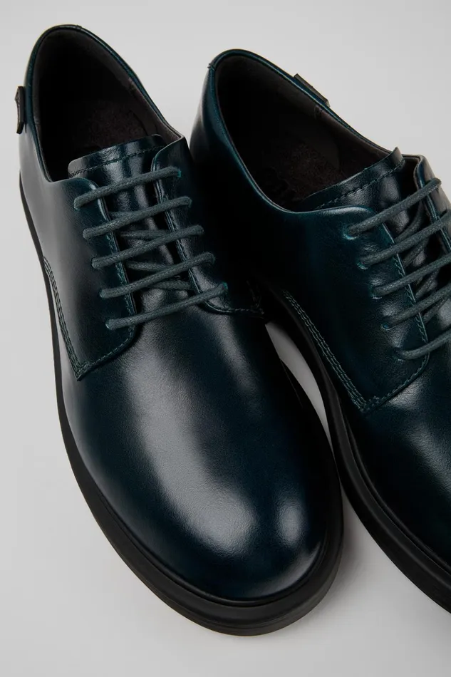 Women Dean Green Leather Shoes Camper Formal Shoes