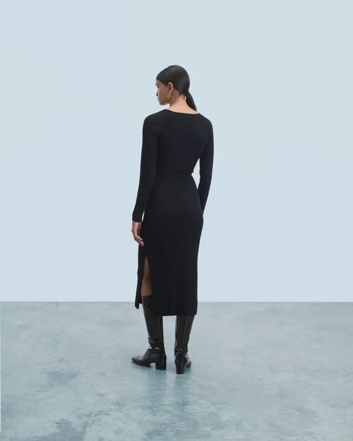 Women Dresses and Jumpsuits From Future Long Sleeve Sweetheart Neckline Long Dress Black