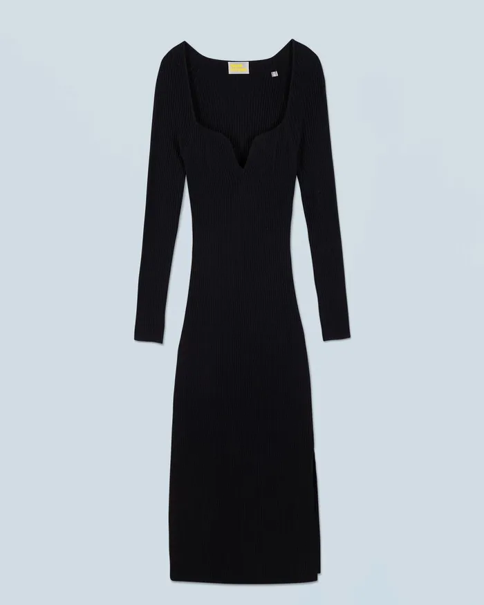 Women Dresses and Jumpsuits From Future Long Sleeve Sweetheart Neckline Long Dress Black