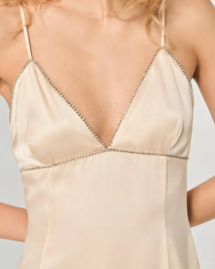Women Dresses and Jumpsuits From Future Tessia Short Strap Dress Champagne