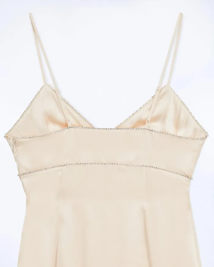 Women Dresses and Jumpsuits From Future Tessia Short Strap Dress Champagne