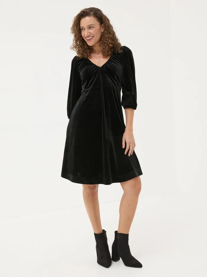 Women Dresses Fat Face Black Gracie Velvet Dress