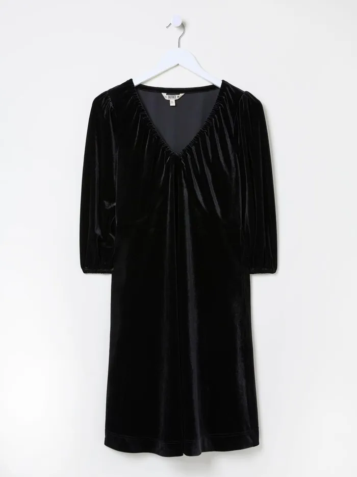 Women Dresses Fat Face Black Gracie Velvet Dress