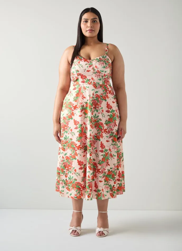 Women Dresses LKBennett Lucy Neon Garden Organic Cotton Sun Dress Pink Women Dresses LKBennett Lucy Neon Garden Organic Cotton Sun Dress Pink