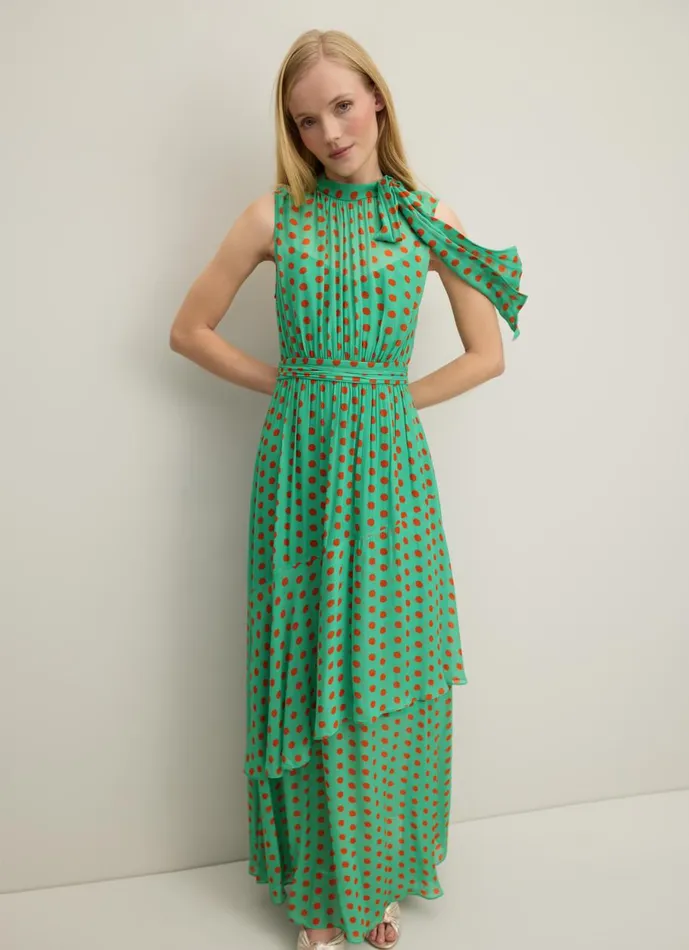 Women Dresses LKBennett Robyn Green And Red Spot Print Dress Green