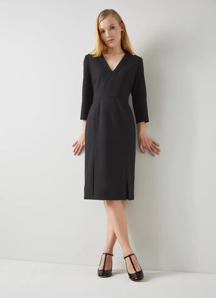 Women Dresses LKBennett Sky Black Crepe Dress With LENZING ECOVERO Viscose Black