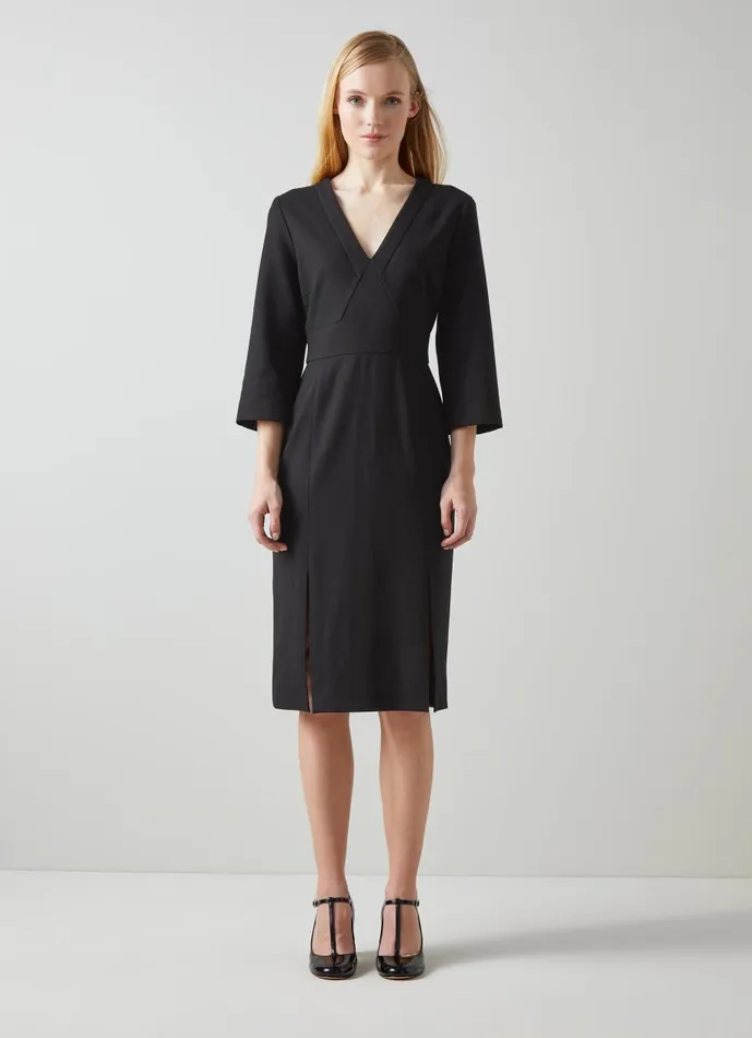 Women Dresses LKBennett Sky Black Crepe Dress With LENZING ECOVERO Viscose Black