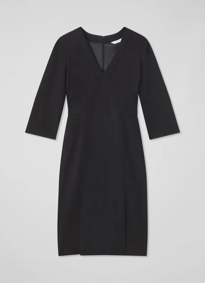 Women Dresses LKBennett Sky Black Crepe Dress With LENZING ECOVERO Viscose Black