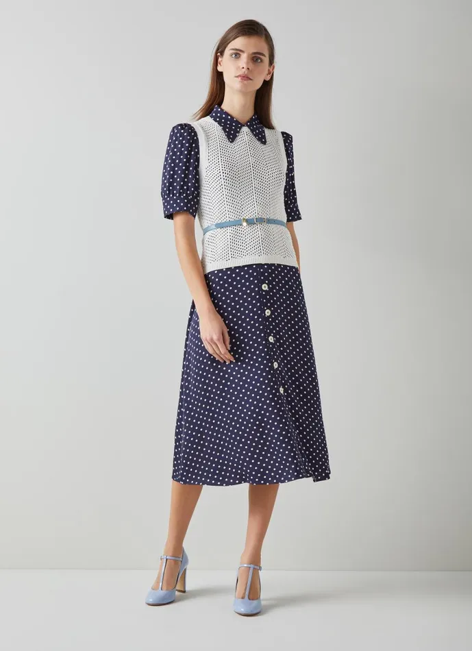 Women Dresses LKBennett Valerie Navy And Cream Shirt Dress Navy Cream Women Dresses LKBennett Valerie Navy And Cream Shirt Dress Navy Cream
