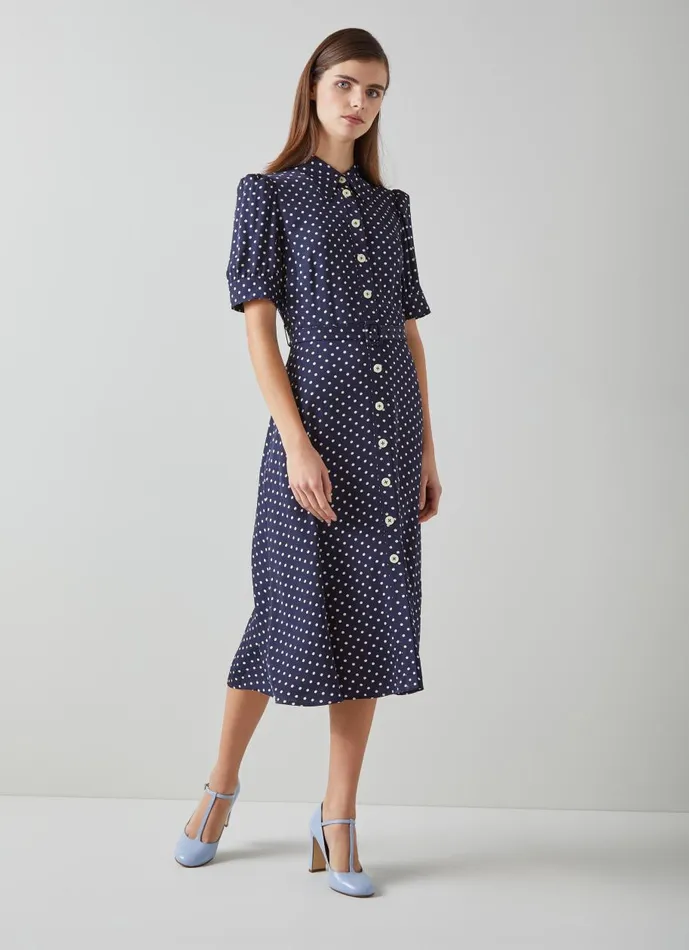 Women Dresses LKBennett Valerie Navy And Cream Shirt Dress Navy Cream Women Dresses LKBennett Valerie Navy And Cream Shirt Dress Navy Cream