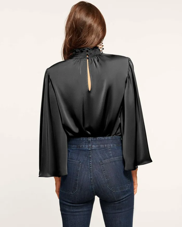 Women Ella Mock Neck Top True Blue Ramy Brook Tops Women Ella Mock Neck Top True Blue Ramy Brook Tops