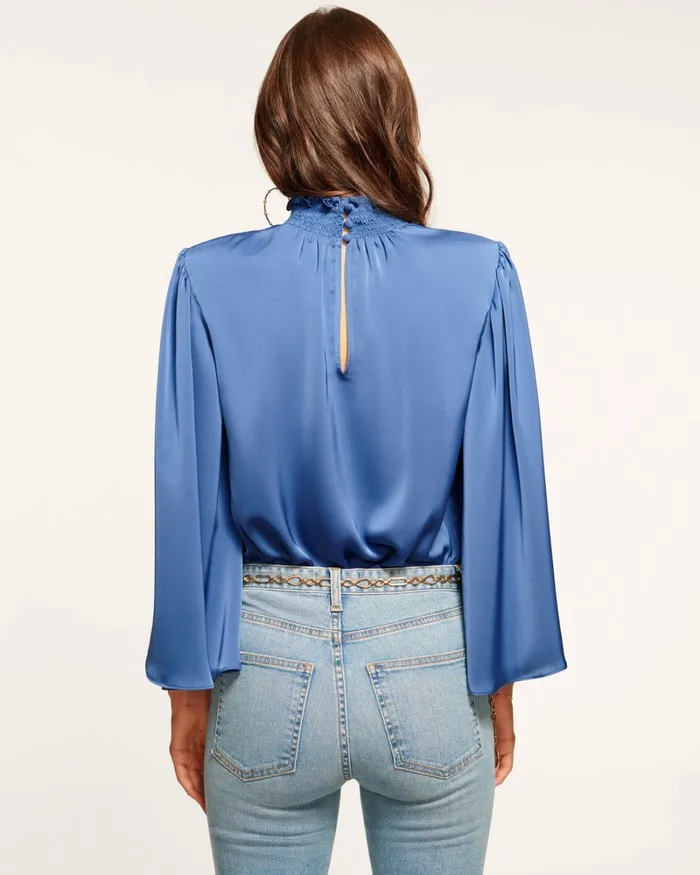 Women Ella Mock Neck Top True Blue Ramy Brook Tops Women Ella Mock Neck Top True Blue Ramy Brook Tops