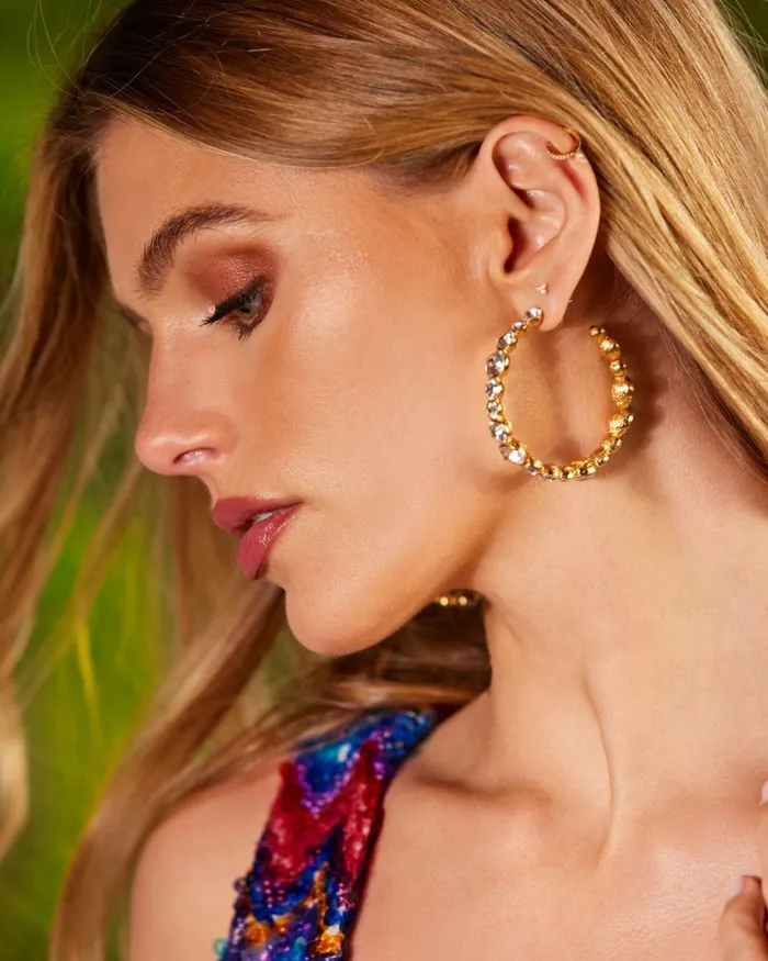 Women Eureka Crystal Hoop Earrings Clear Ramy Brook Jewelry