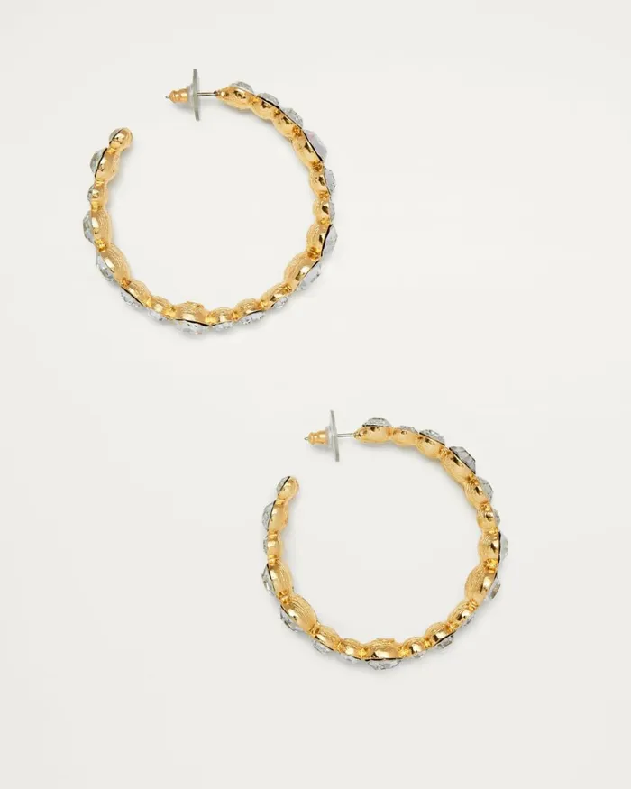 Women Eureka Crystal Hoop Earrings Clear Ramy Brook Jewelry