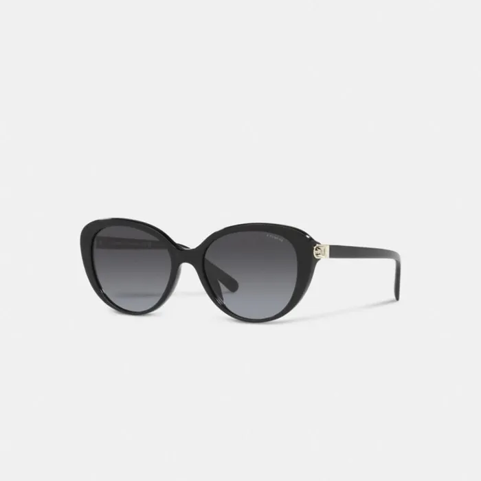 Women Eyewear Coach Horse And Carriage Cat Eye Sunglasses Black