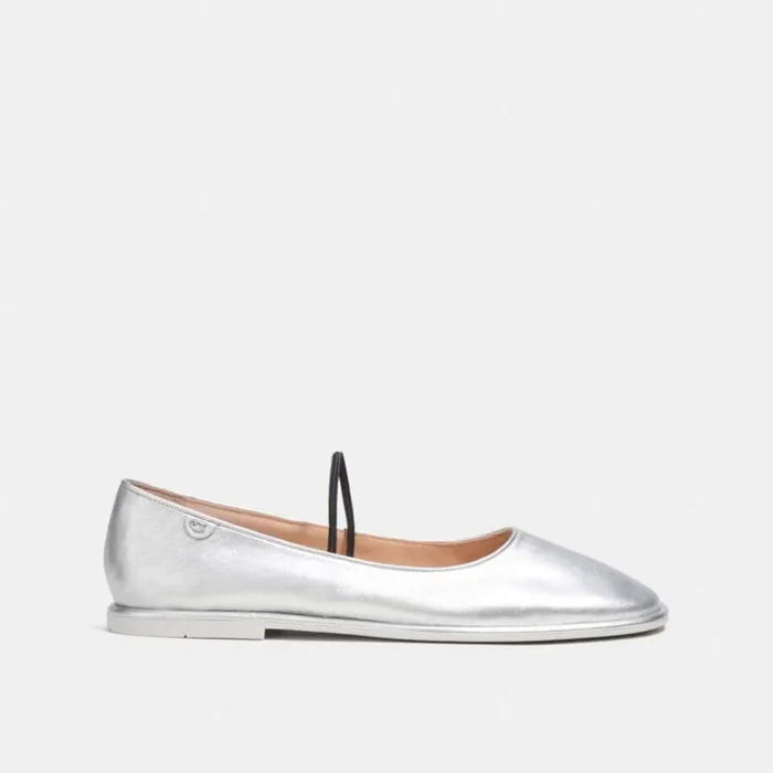 Women Flats and Loafers Coach Emilia Mary Jane Silver