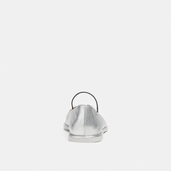 Women Flats and Loafers Coach Emilia Mary Jane Silver