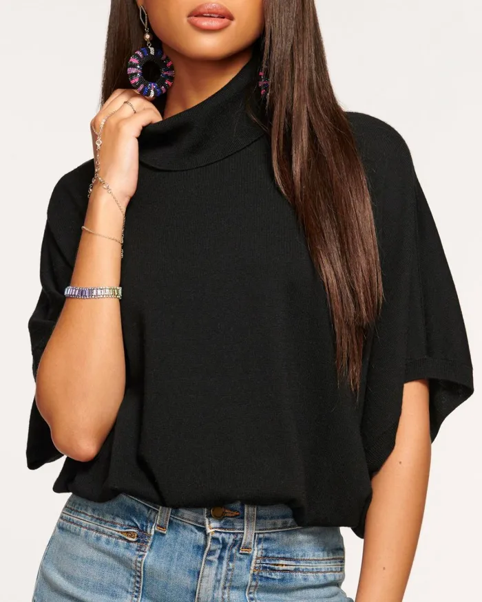Women Gabriella Turtleneck Sweater Black Ramy Brook Tops Women Gabriella Turtleneck Sweater Black Ramy Brook Tops