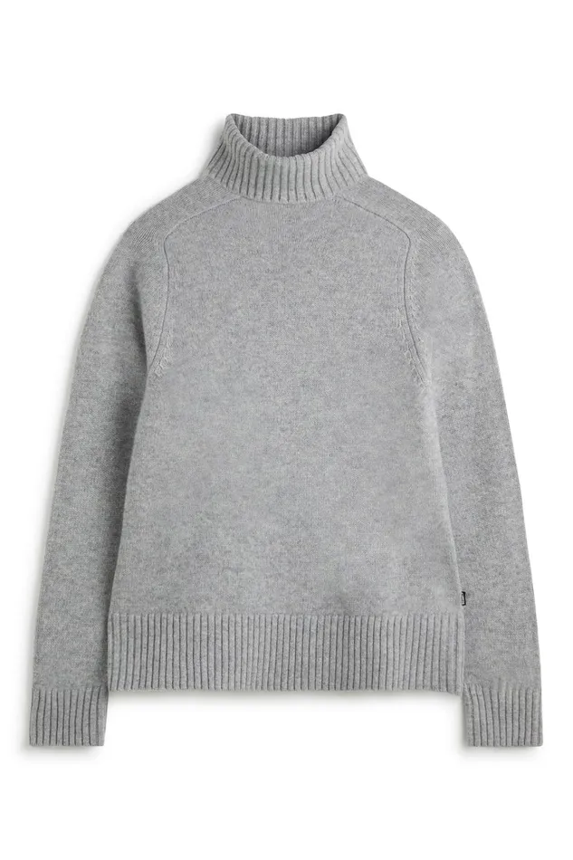 Women Grey Caqui Turtleneck Jumper Ecoalf Knitwear