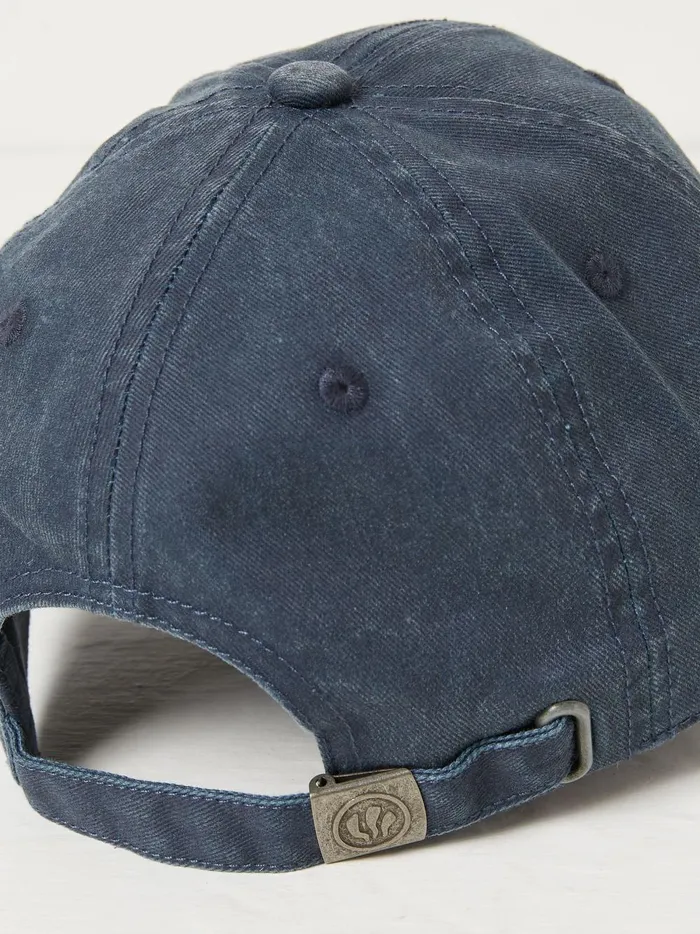 Women Hats Fat Face Embroidered Sun Cap Blue Embroidered Sun Cap