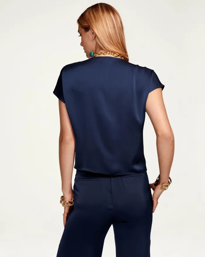 Women Hazel Front Tie Top Navy Ramy Brook Tops Women Hazel Front Tie Top Navy Ramy Brook Tops