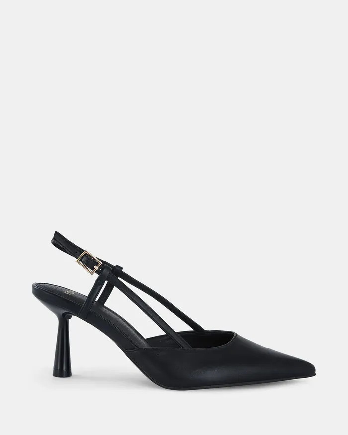 Women ISNELLO BLACK Closed Toe Heels Pumps NOVO Shoes