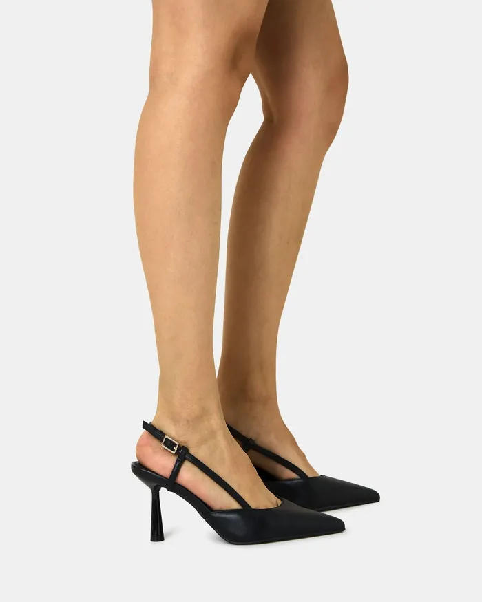 Women ISNELLO BLACK Closed Toe Heels Pumps NOVO Shoes
