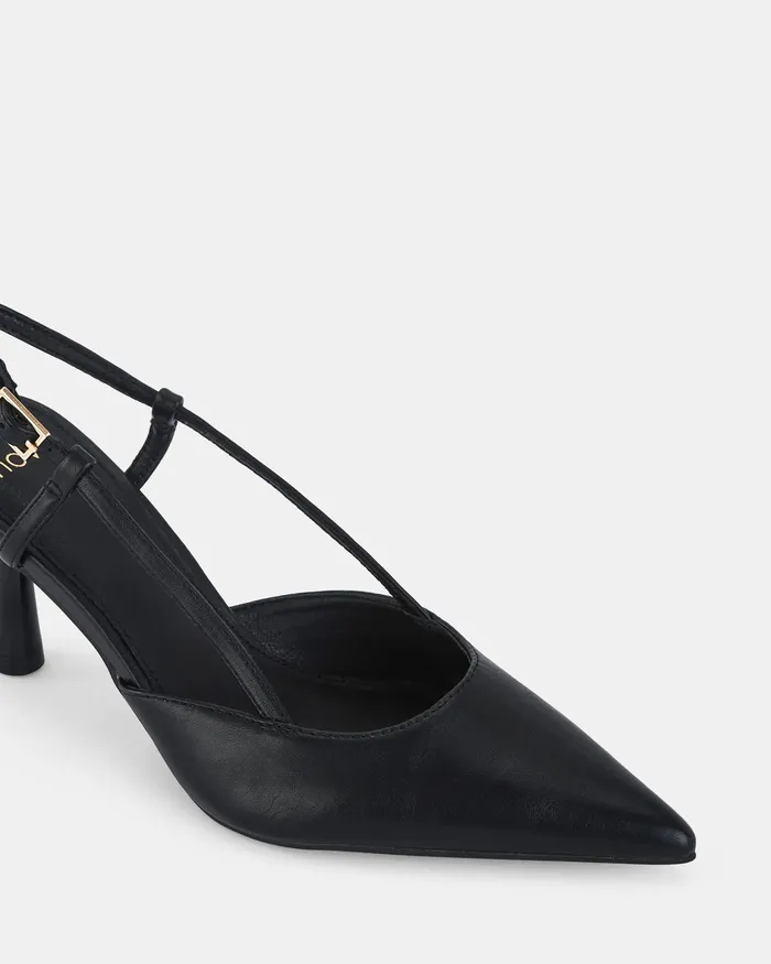 Women ISNELLO BLACK Closed Toe Heels Pumps NOVO Shoes